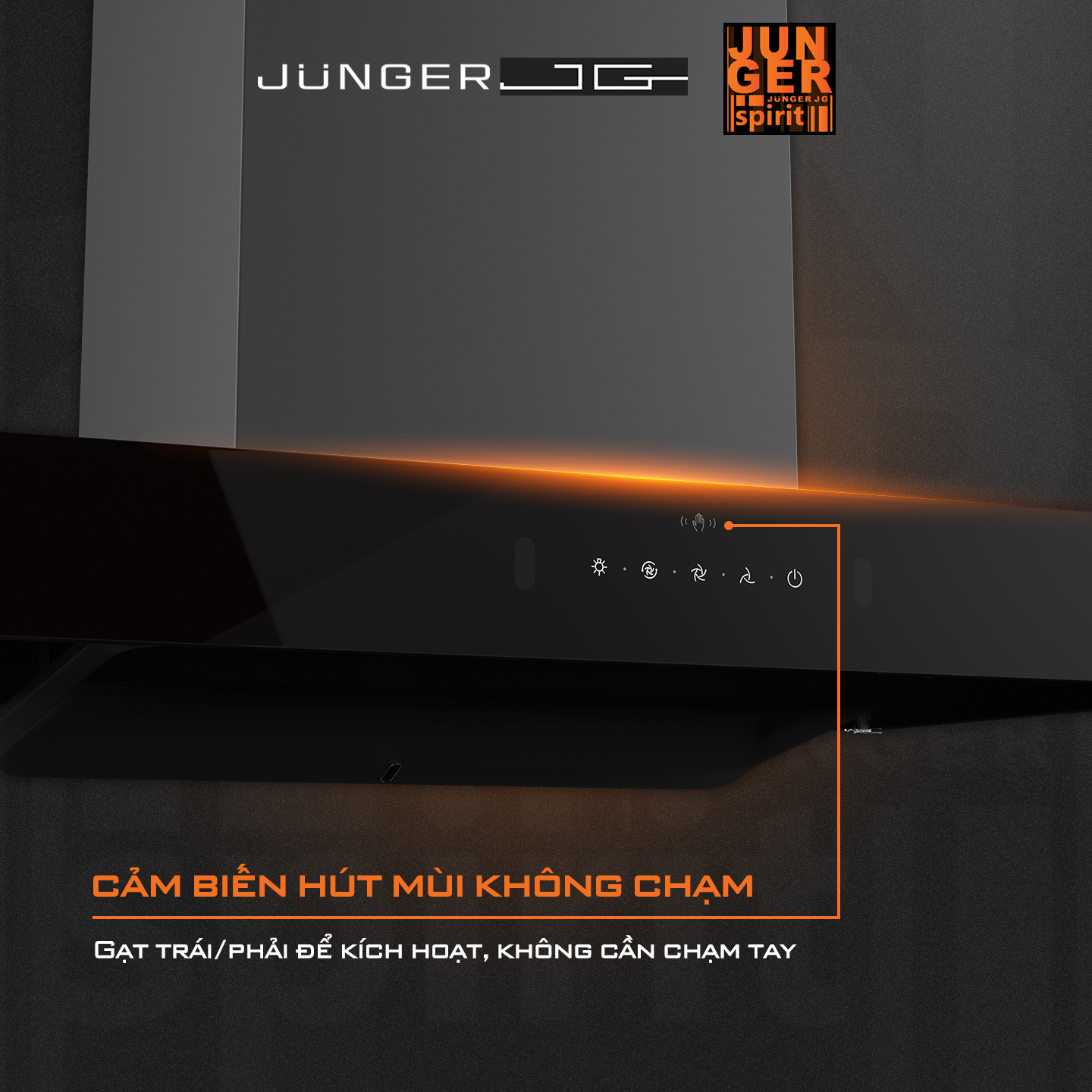 Junger HRJ-901 được trang bị bảng điều khiển cảm ứng có thể điều khiển bằng thao tác vẫy tay không chạm.