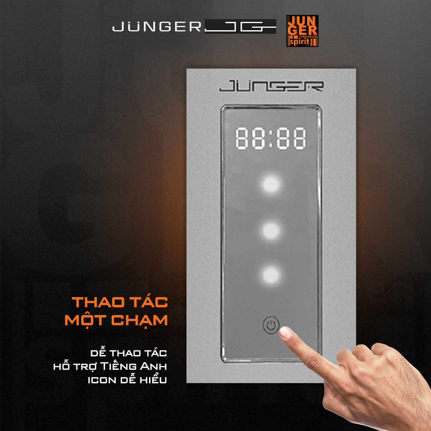 DWJ-101 được trang bị bảng điều khiển cảm ứng trực quan với màn hình LED hiển thị rõ ràng thông tin, dễ dàng thao tác