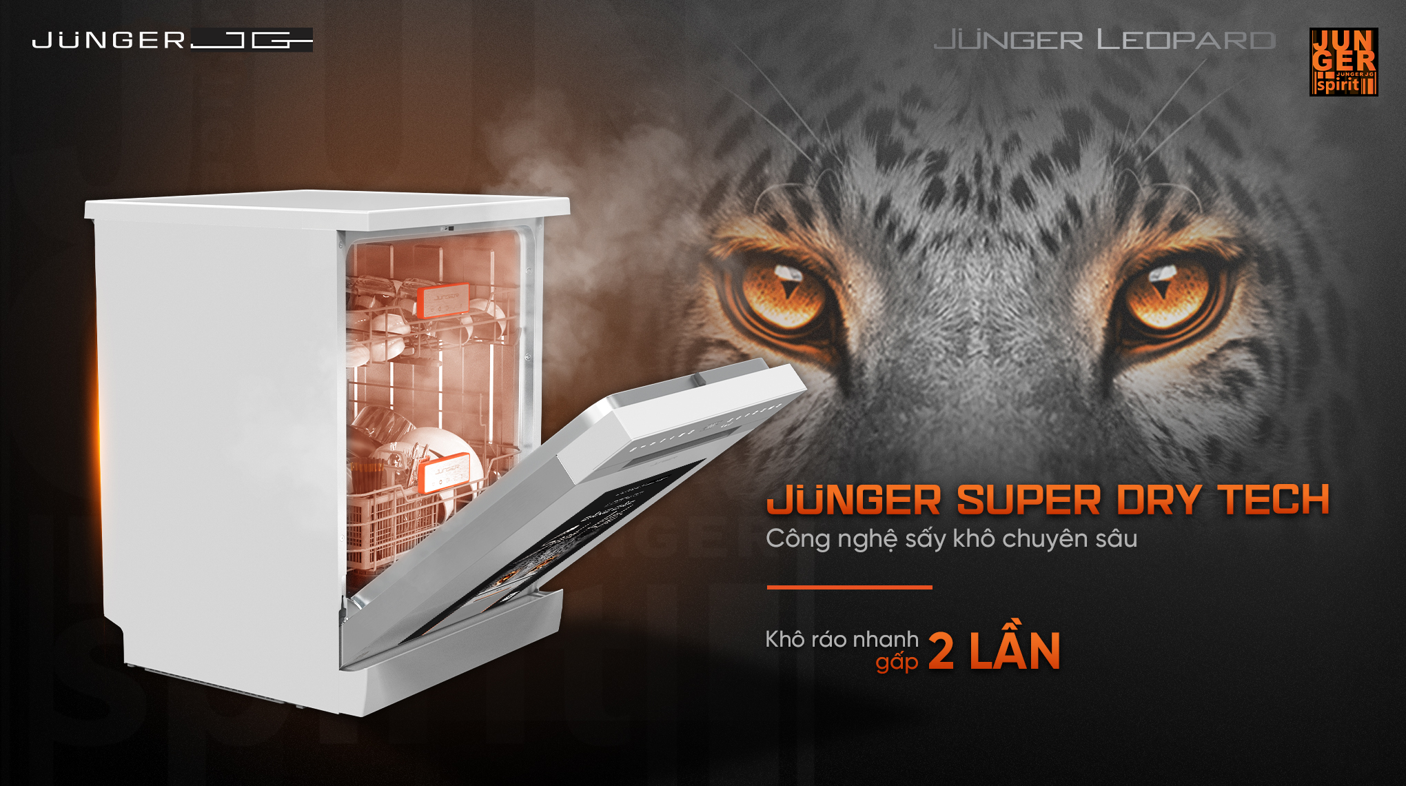Máy rửa bát Junger JG Leopard DWJ-140 Máy rửa bát Junger JG Leopard DWJ-140