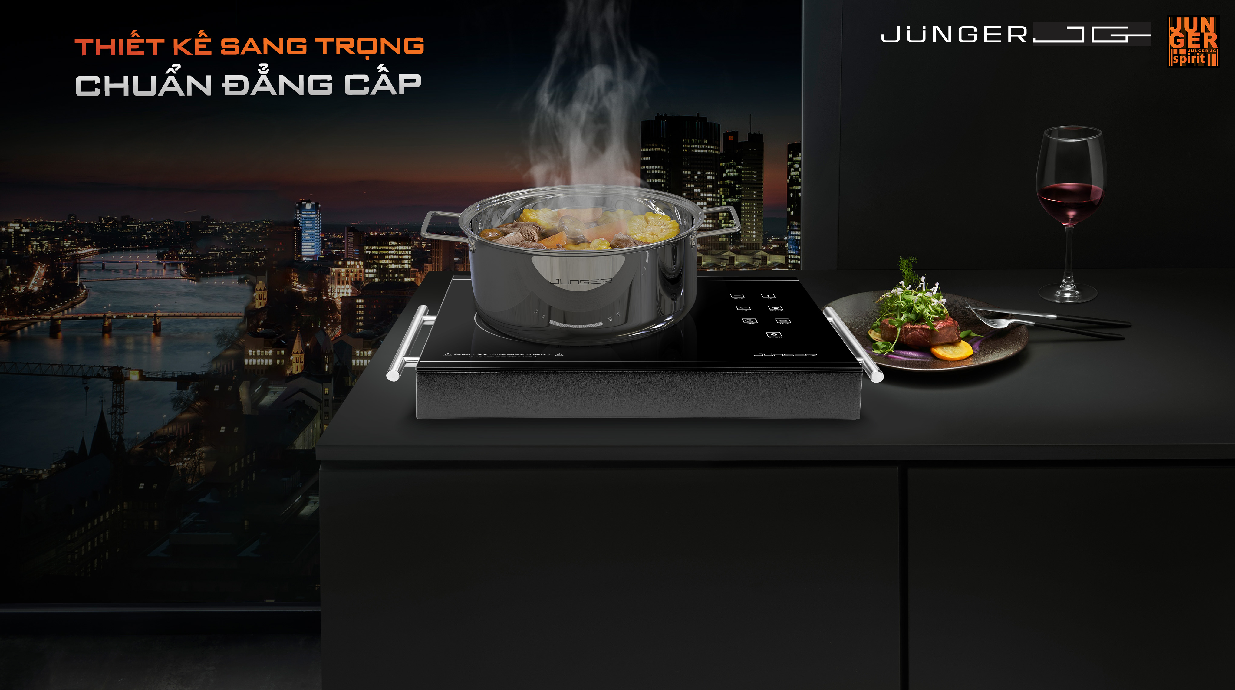 Bếp hồng ngoại đơn Junger JG ASC-86 có thiết kế hiện đại theo định hướng Đức, phù hợp với nhiều không gian sử dụng.