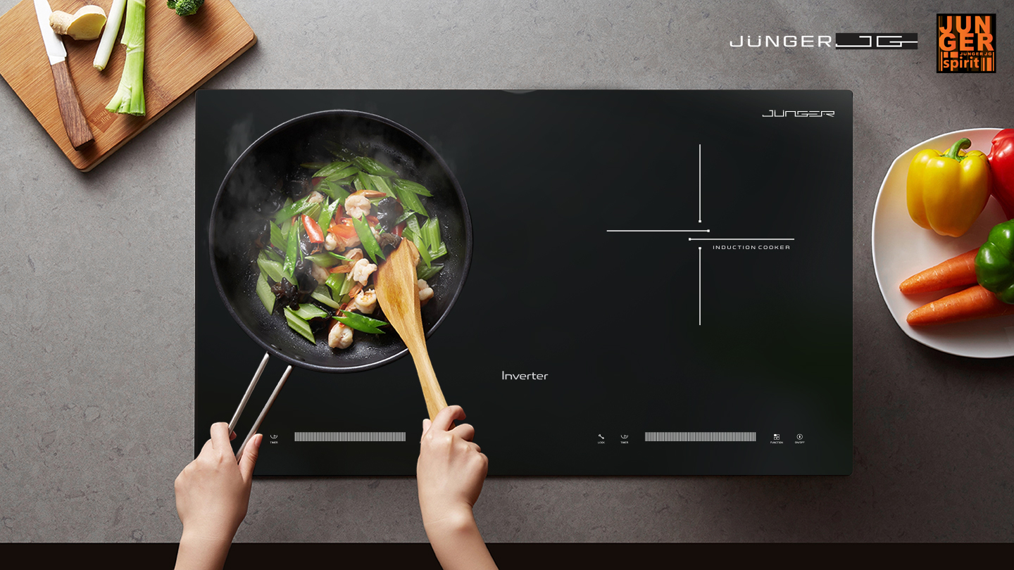 Bếp từ đôi Junger CEJ-201-II được thiết kế 2 vùng nấu riêng biệt với kiểu dáng hiện đại chuẩn Đức nâng tầm không gian sống.