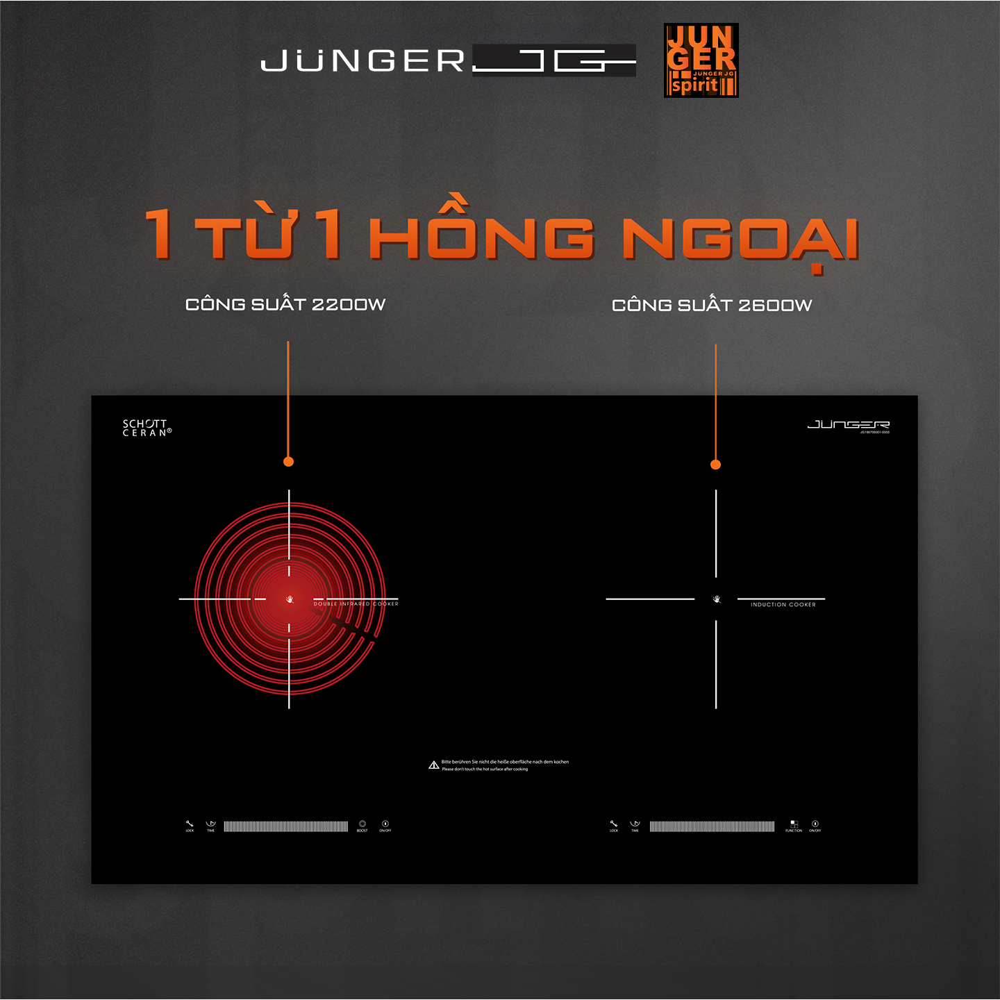 Bếp từ hồng ngoại âm Junger SIS-68 4800W