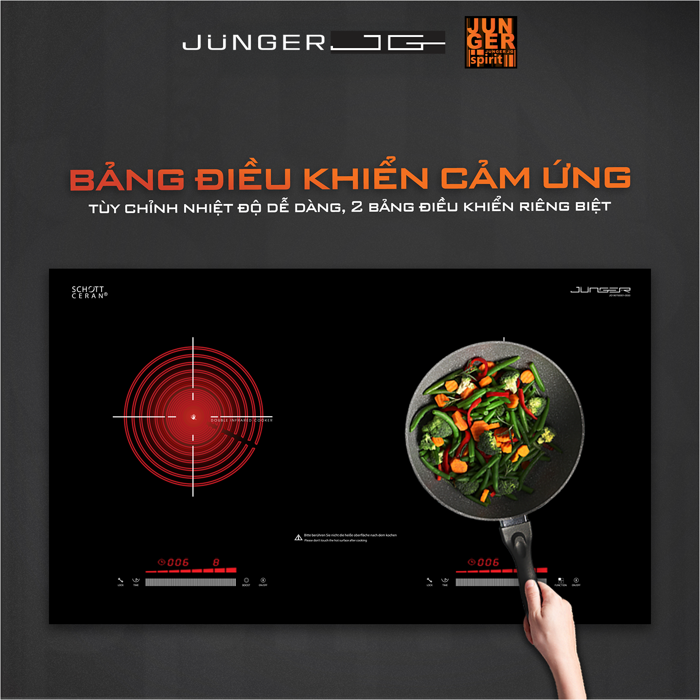 Bếp từ hồng ngoại âm Junger SIS-68 4800W