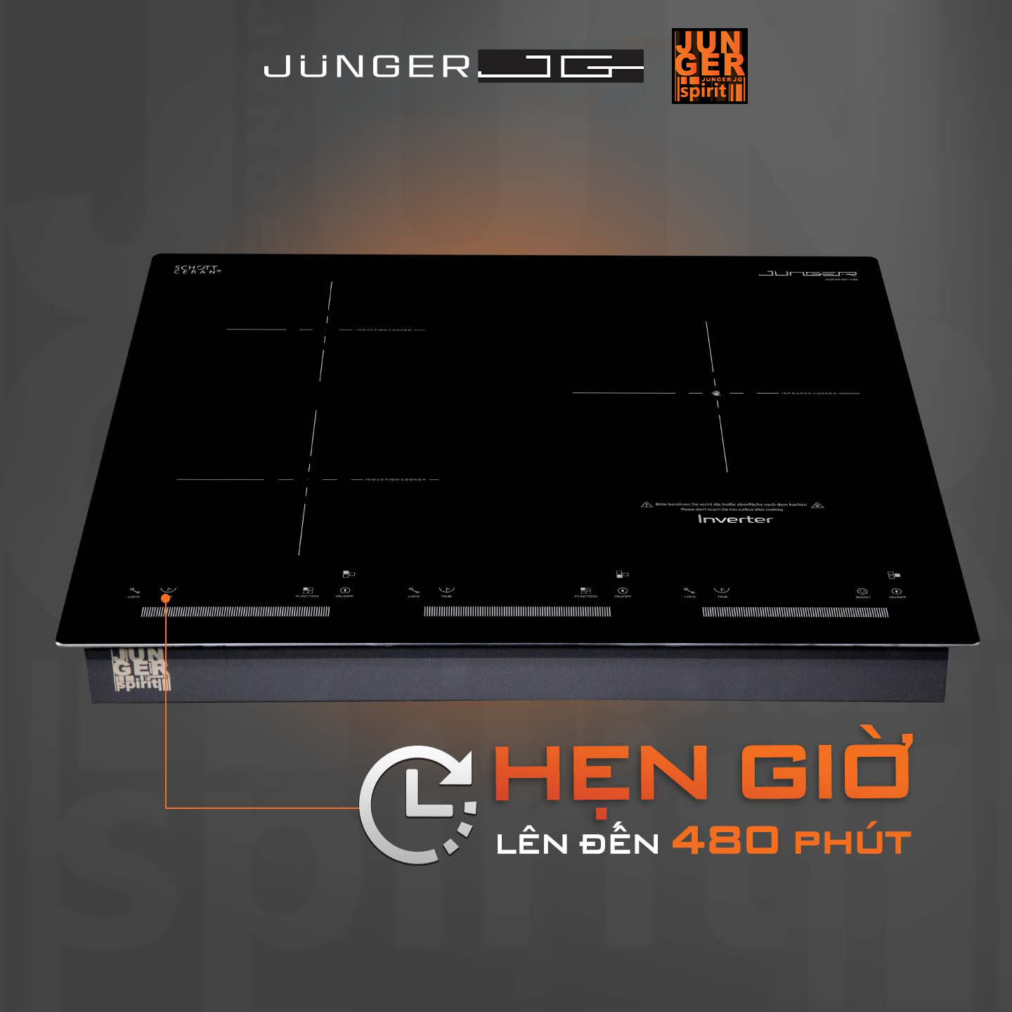 CEJ-300-IIF giúp kiểm soát nhiệt tối ưu với 8 mức công suất linh hoạt, tối đa lên đến 2200W, cùng 8 mức cài đặt nhiệt độ nấu từ 60°C – 240°C