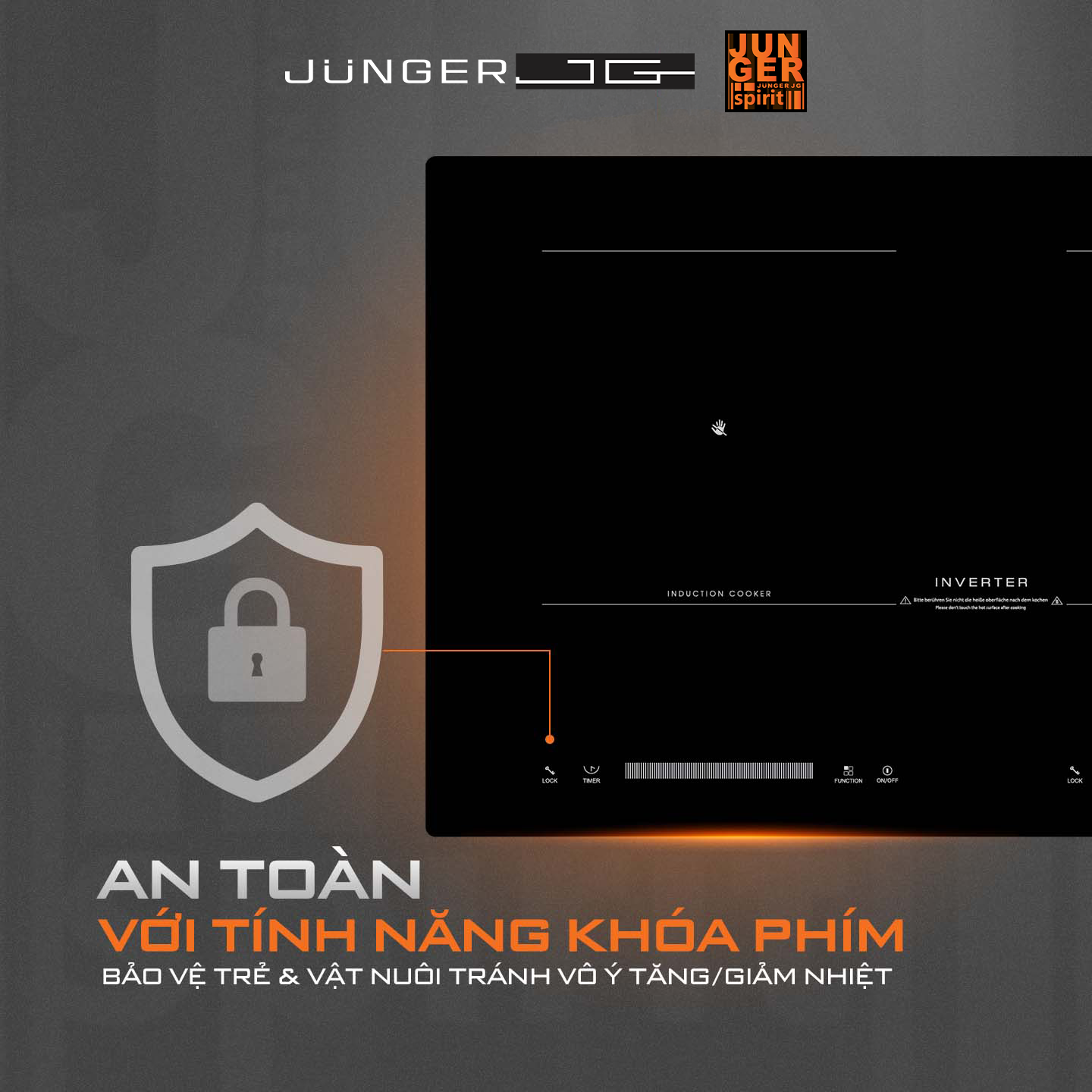 Junger MTD-71 được trang bị nhiều tính năng, góp phần tăng cường an toàn cho bếp và người sử dụng.