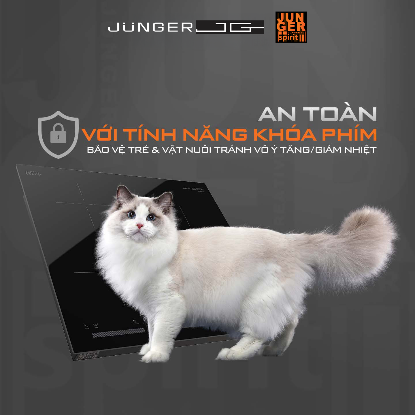 Junger CEJ-300-IIF được trang bị rất nhiều tính năng thông minh, đảm bảo an toàn tuyệt đối cho bếp và người sử dụng