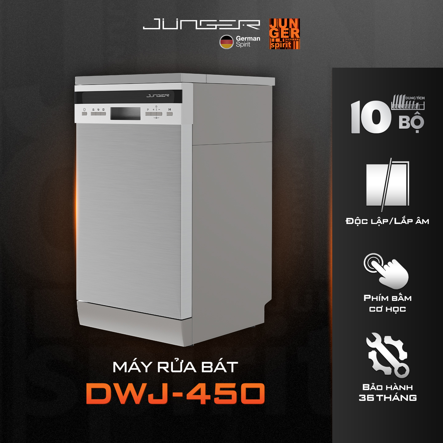 Máy rửa bát Junger DWJ-450