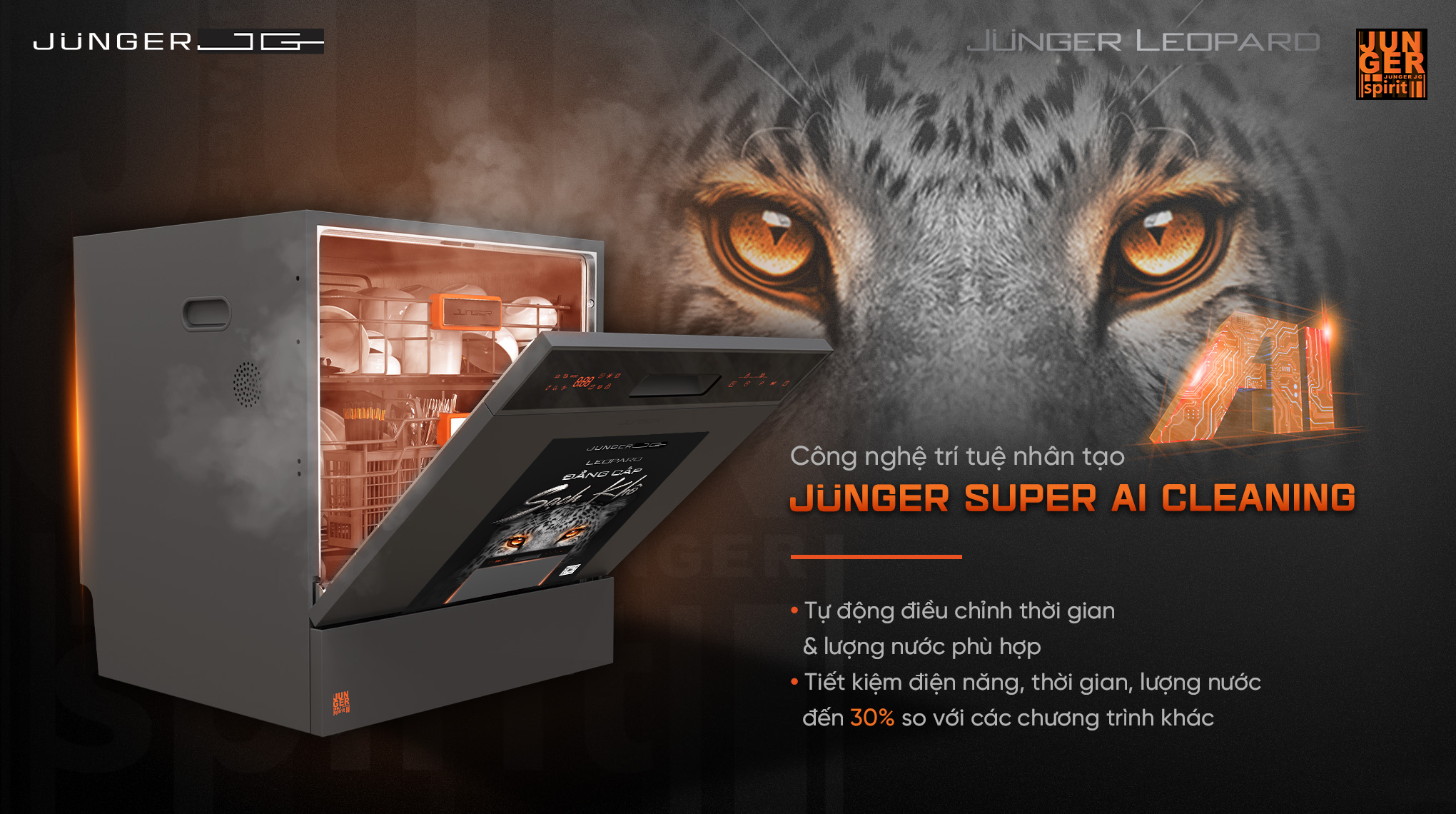 Máy rửa bát Junger Leopard DWJ-103