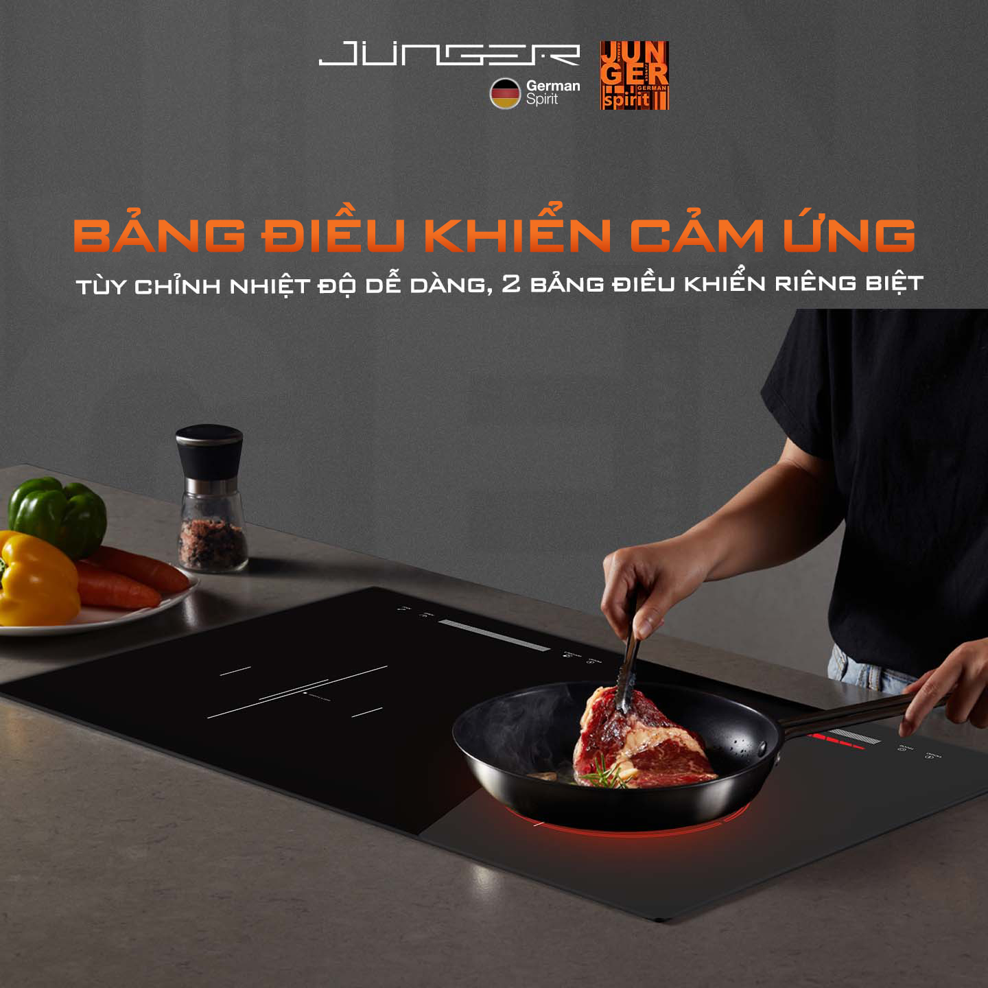 CEJ-203-IF được trang bị 2 bảng điều khiển cảm ứng Slider - Direct Control siêu nhạy riêng biệt cho từng vùng nấu, kết hợp đèn LED hiển thị rõ ràng, dễ sử dụng.