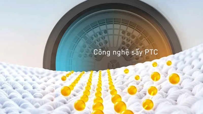 Công nghệ sấy khô nhiệt gió PTC (Positive Temperature Coefficient) là phương pháp sấy sử dụng thanh gia nhiệt bằng gốm/sứ hiện đại.