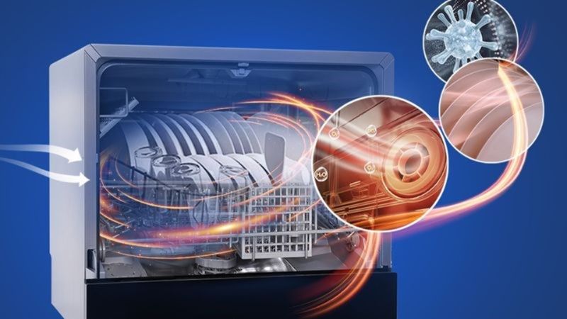 Công nghệ sấy tăng cường là tính năng hỗ trợ nâng cao hiệu quả làm khô bát đĩa sau khi kết thúc chu trình rửa