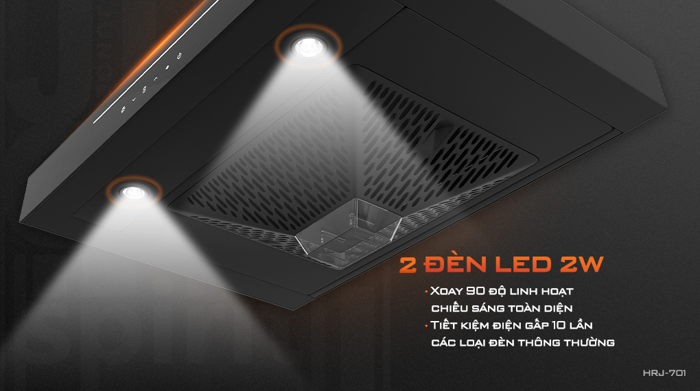 2 đèn LED siêu sáng, tiết kiệm điên, có thể xoay 90° tăng khả năng chiếu sáng toàn diện hơn