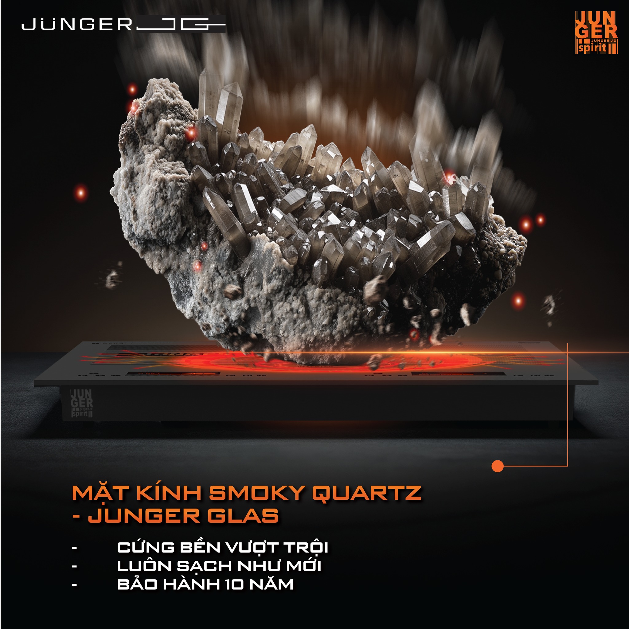 Mặt kính Smoky Quartz là loại kính có màu xám khói hoặc nâu khói thường được ứng dụng trên thiết bị gia dụng cao cấp