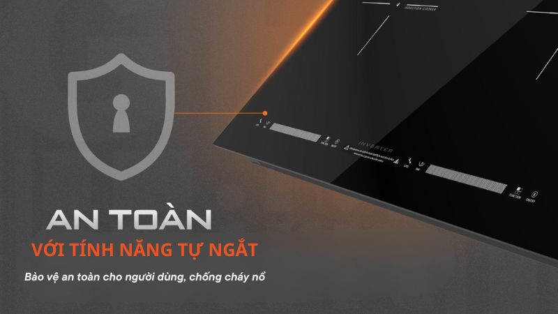 Tính năng tự ngắt trên bếp từ Junger NKD-22+ đảm bảo an toàn, chống cháy nổ