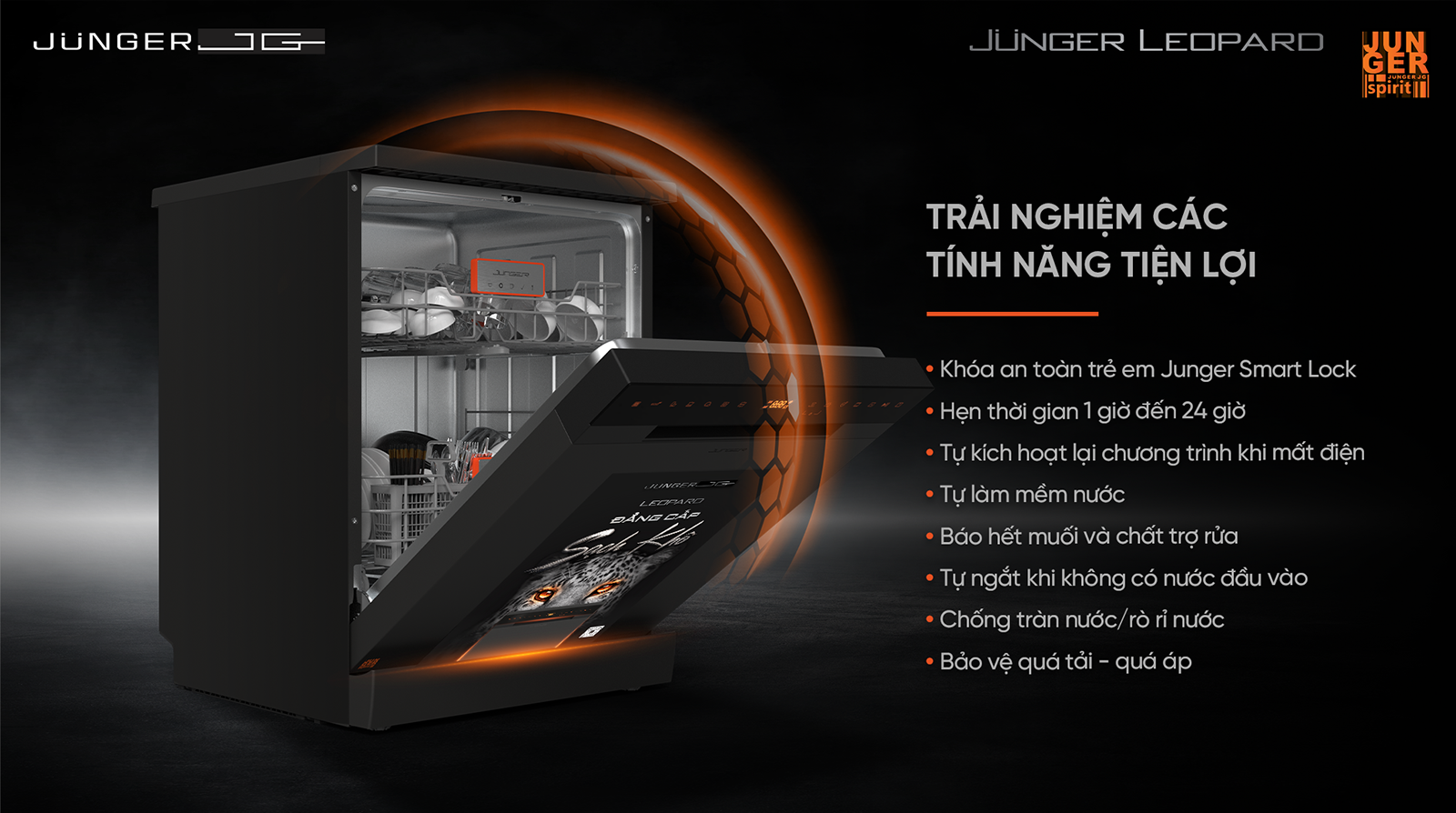 DWJ-143 được tích hợp rất nhiều tính năng an toàn, thông minh nhằm mang lại trải nghiệm hoàn hảo và bảo vệ an toàn cho người dùng, thiết bị